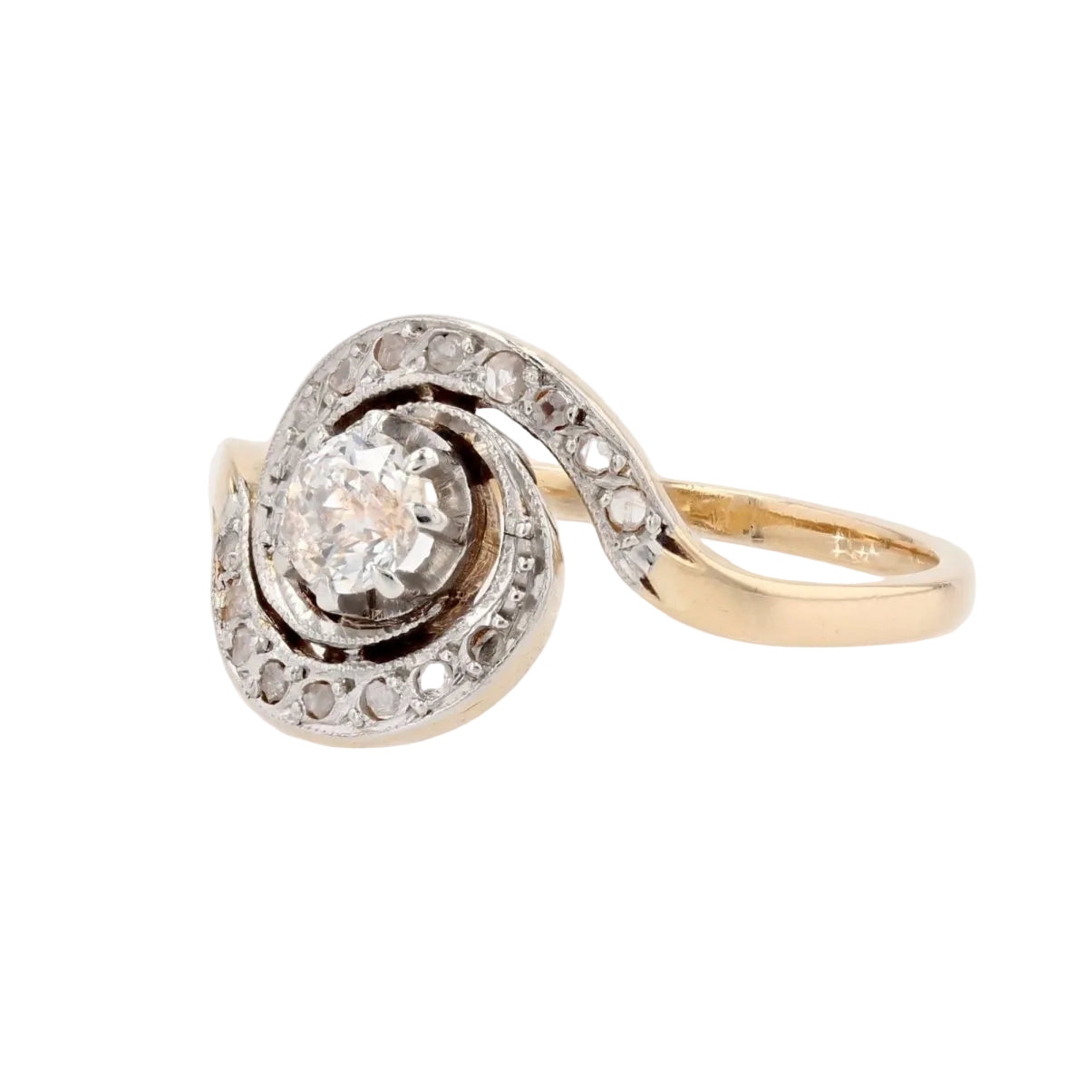 Bague ancienne diamants en tourbillon - Castafiore