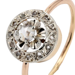 Bague ancienne diamants taillés en rose ronde - Castafiore
