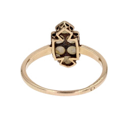 Bague ancienne écusson et perles fines - Castafiore