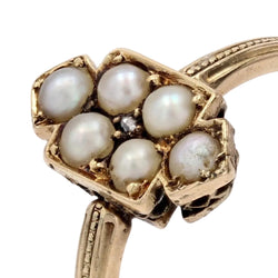 Bague ancienne écusson et perles fines - Castafiore