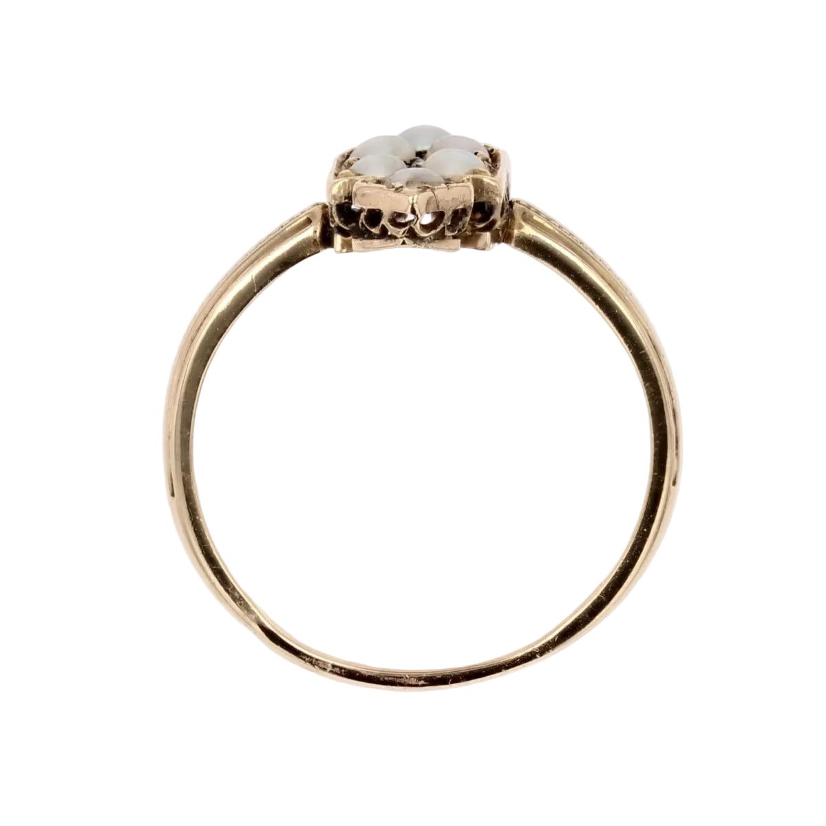 Bague ancienne écusson et perles fines - Castafiore
