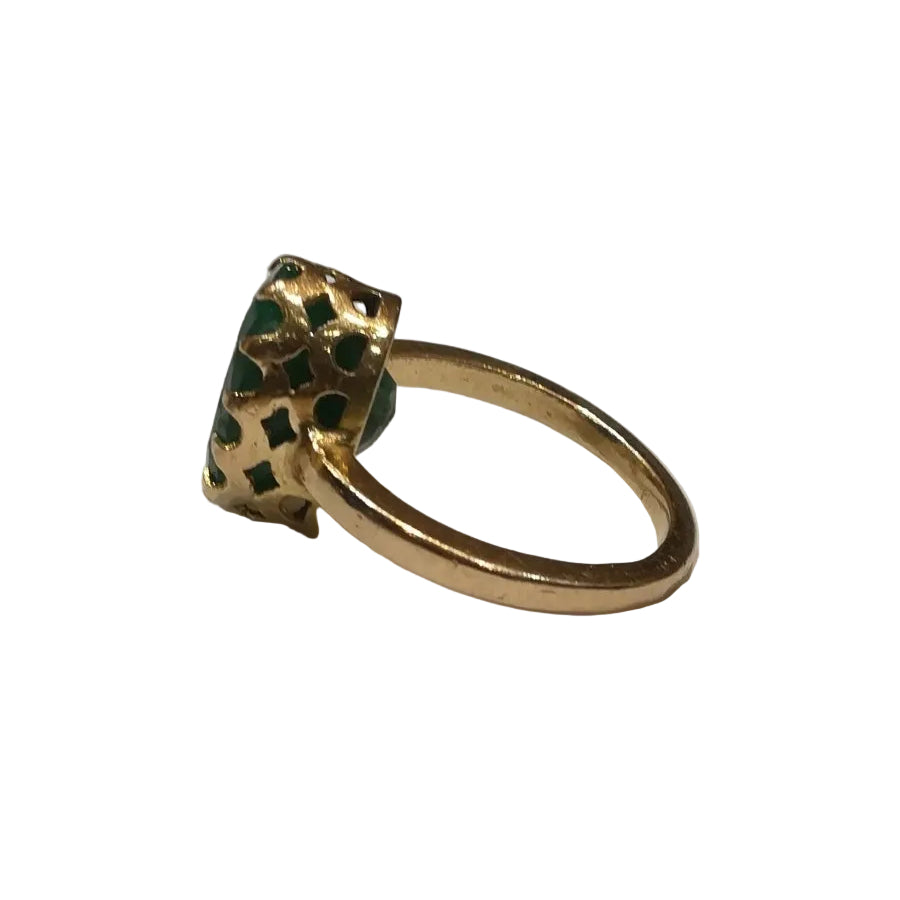 Bague ANCIENNE Emeraude en or jaune - Castafiore