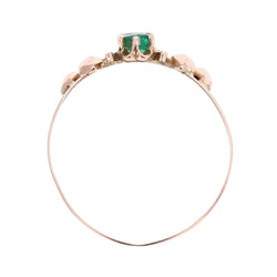 Bague ANCIENNE Émeraude saphir en or rose - Castafiore