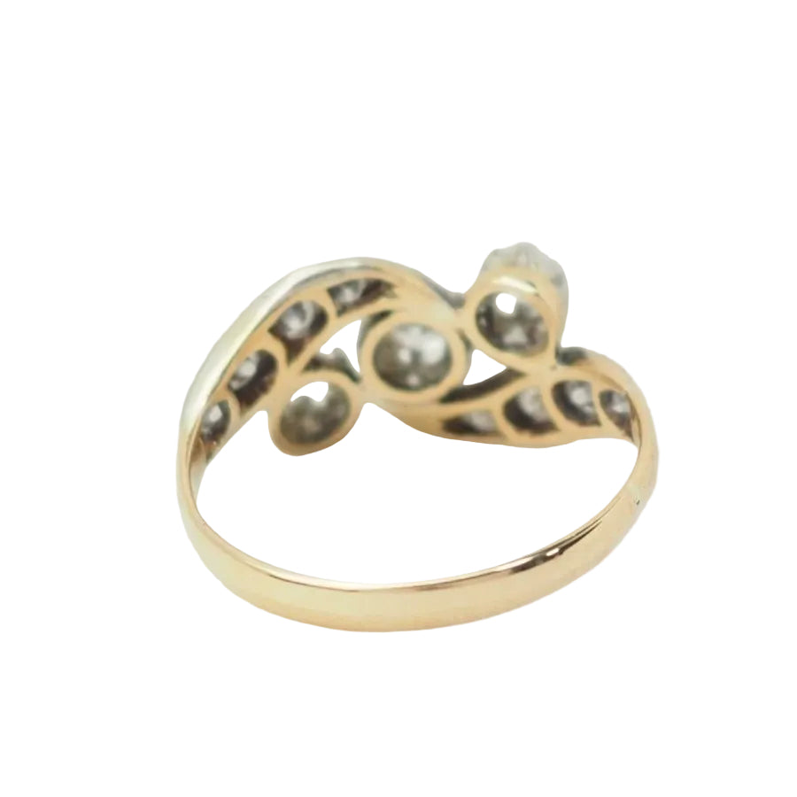 Bague ancienne en or bicolore et diamants - Castafiore