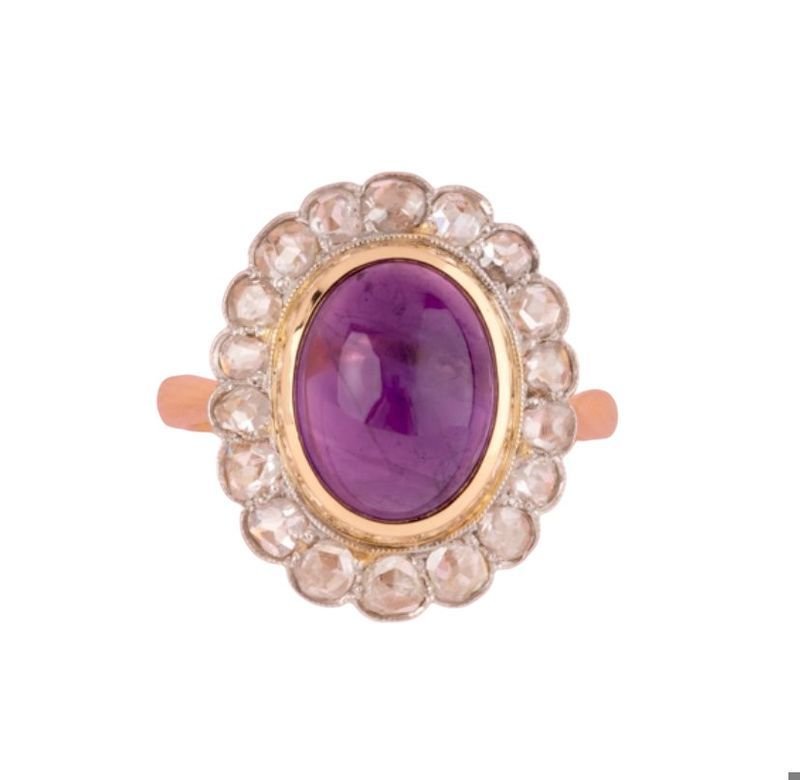 Bague ancienne en or jaune et platine - Castafiore