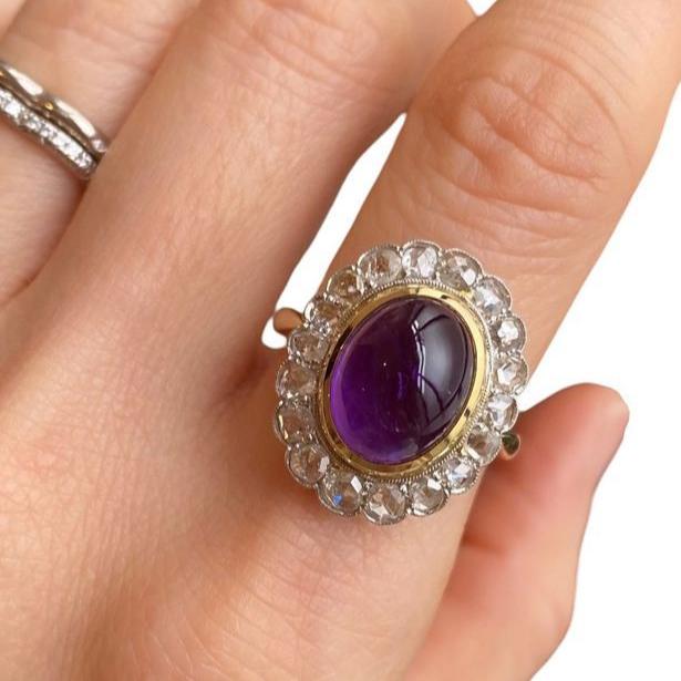 Bague ancienne en or jaune et platine - Castafiore