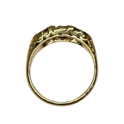 Bague ANCIENNE en or jaune rubis et diamants - Castafiore