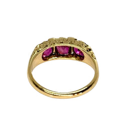 Bague ANCIENNE en or jaune rubis et diamants - Castafiore