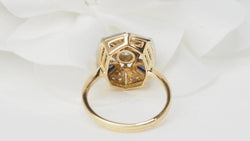 Bague ancienne en or jaune, saphirs et diamants - Castafiore