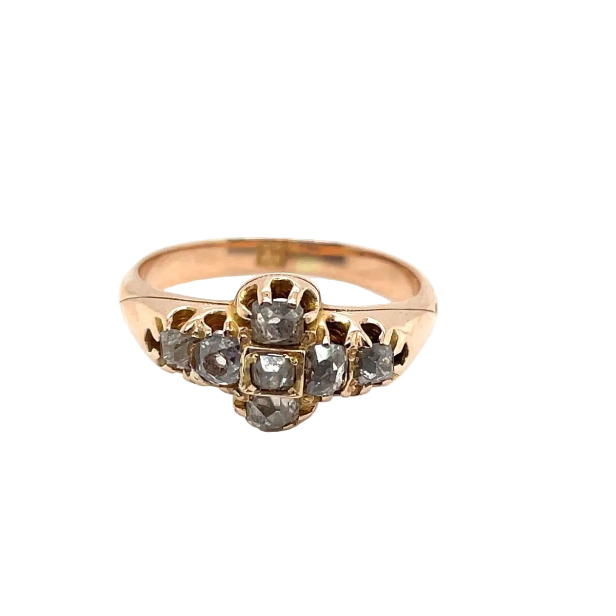 Bague ANCIENNE en or rose et diamants bruns - Castafiore