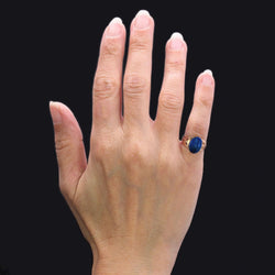 Bague ANCIENNE en or rose et lapis - lazuli - Castafiore