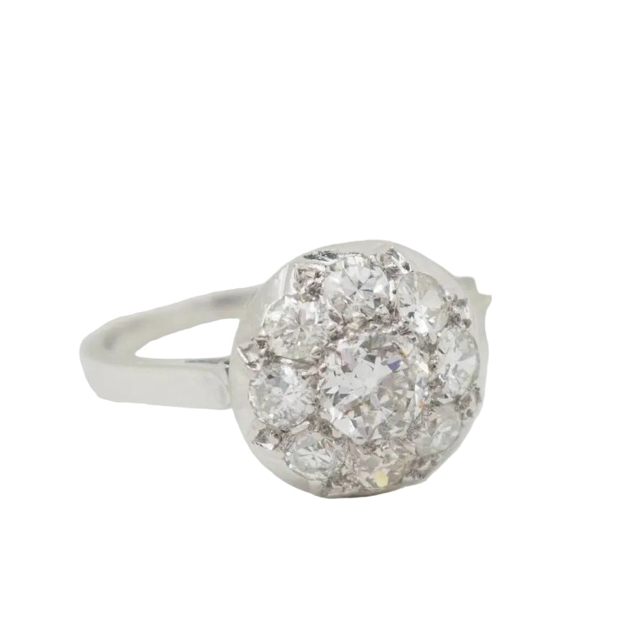 Bague ancienne en platine et diamants - Castafiore