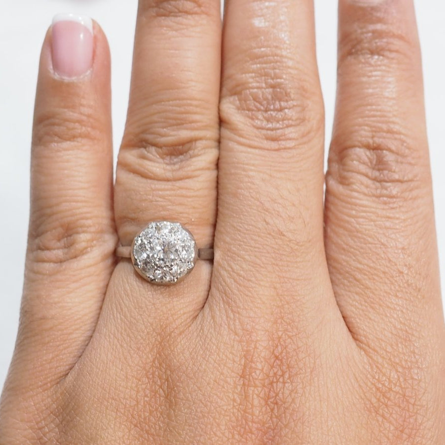 Bague ancienne en platine et diamants - Castafiore