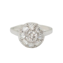 Bague ancienne en platine et diamants - Castafiore