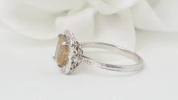 Bague ANCIENNE en platine saphir et diamants - Castafiore