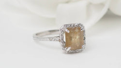 Bague ANCIENNE en platine saphir et diamants - Castafiore