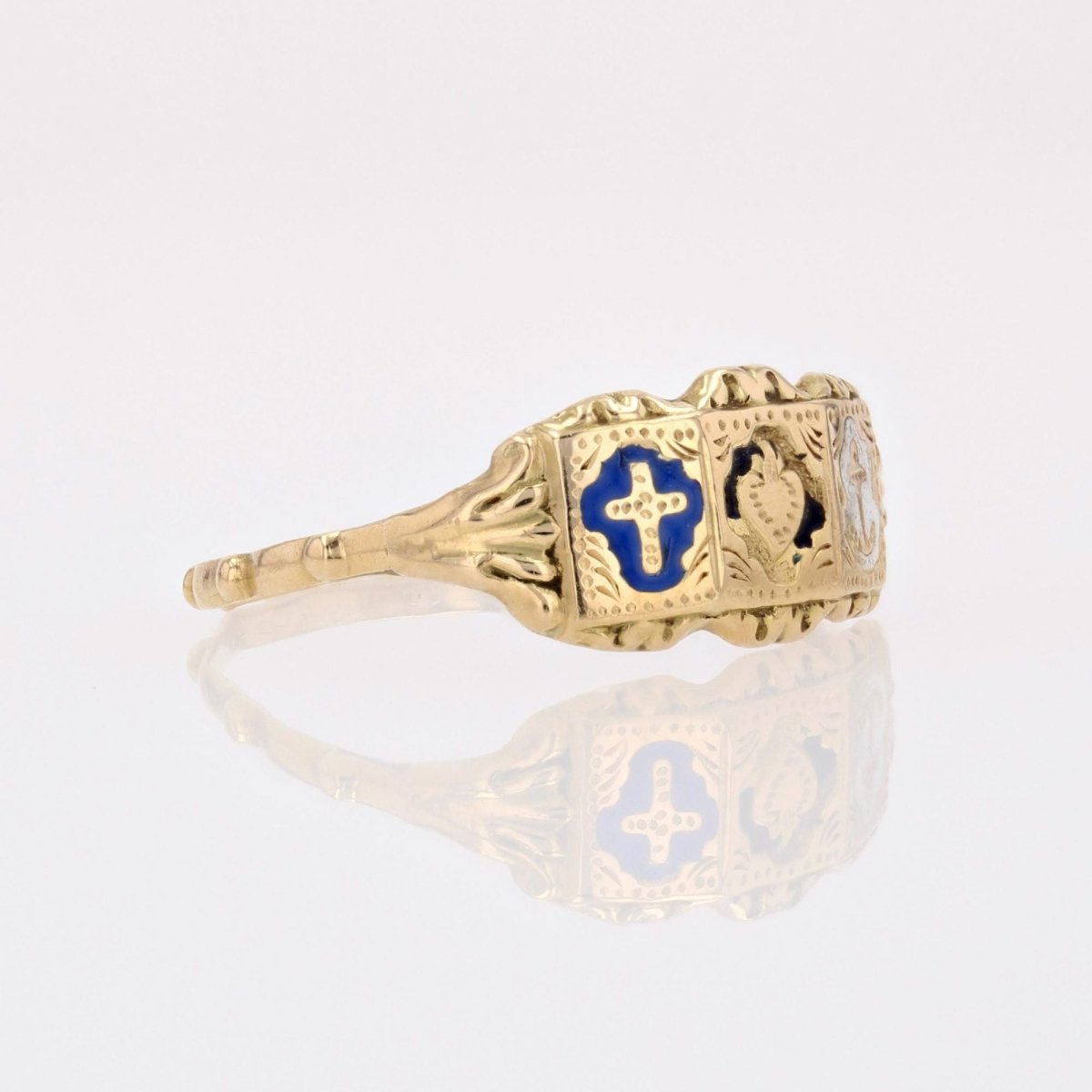 Bague ANCIENNE Foi en or jaune - Castafiore