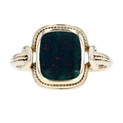 Bague ancienne jaspe sanguin et or - Castafiore
