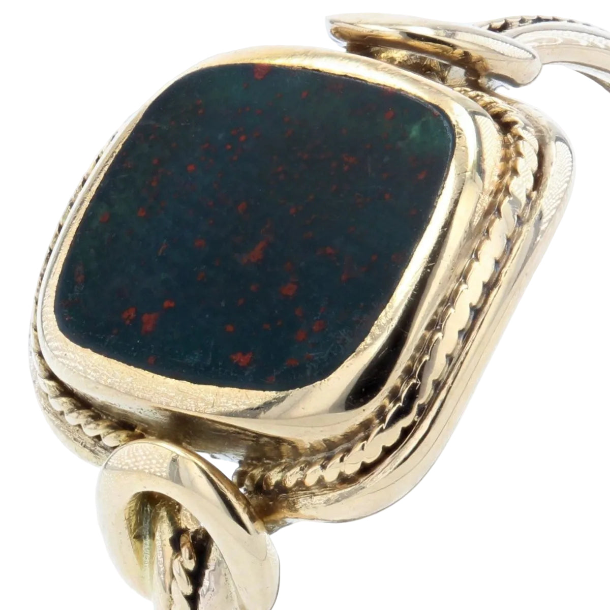 Bague ancienne jaspe sanguin et or - Castafiore