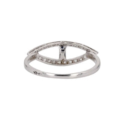 Bague ancienne navette diamants taillés en rose et saphirs - Castafiore