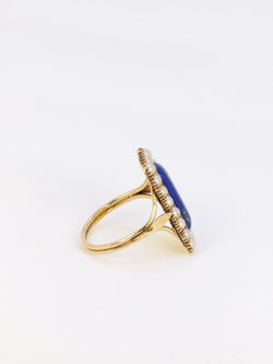 Bague ancienne or lapis - lazuli perles fines - Castafiore