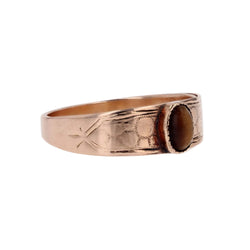 Bague ancienne or rose il du tigre