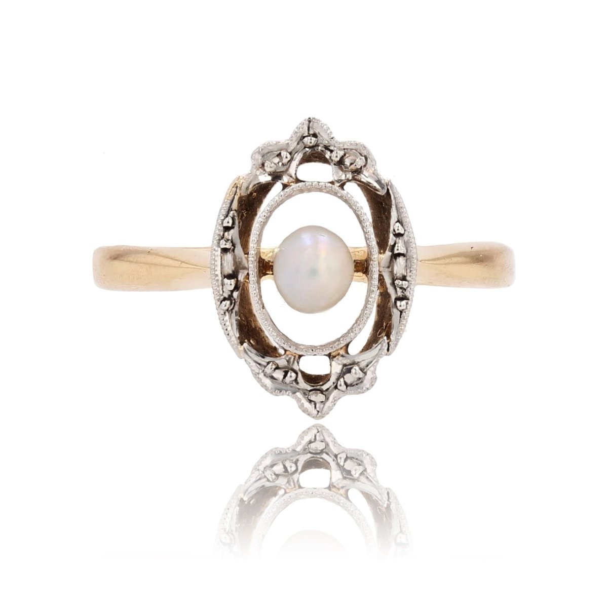 Bague ANCIENNE Perle en or jaune - Castafiore