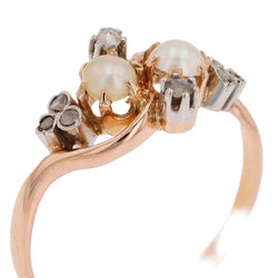 Bague ancienne perles fines et diamants