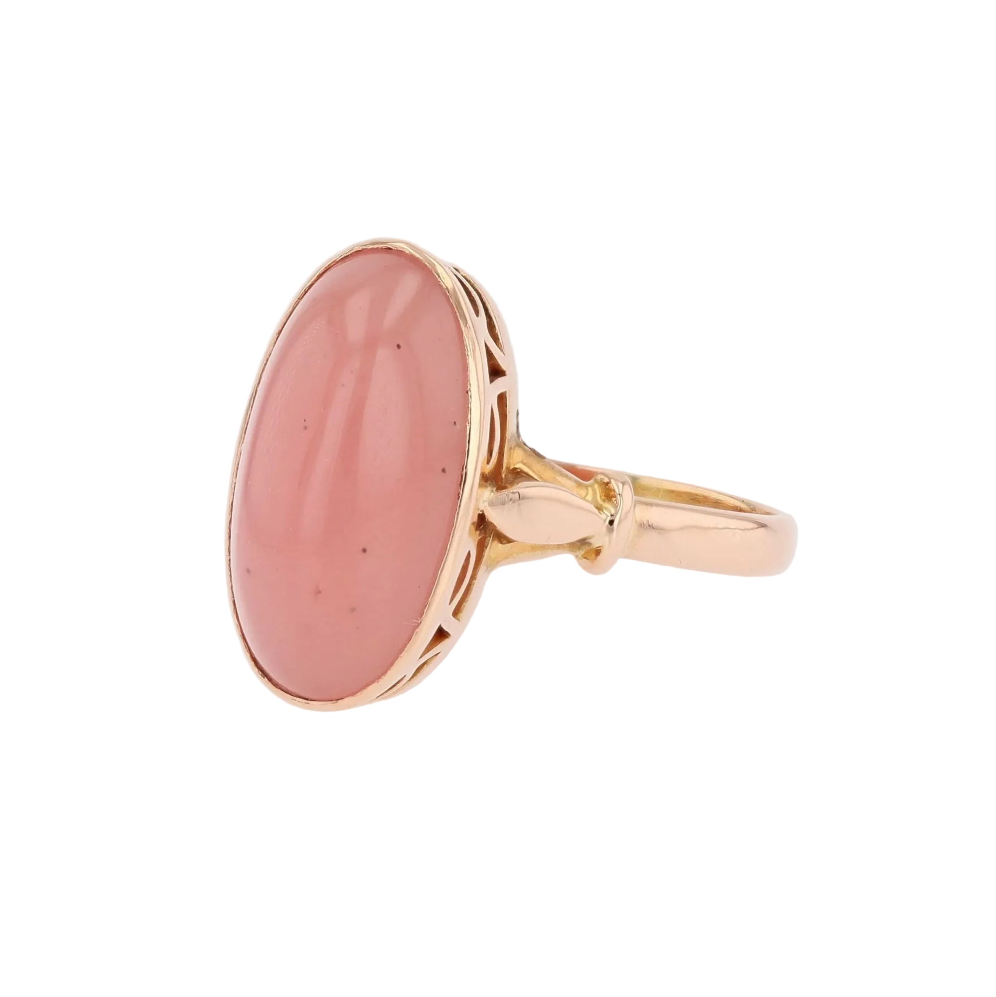 Ring old rose quartz rose gold