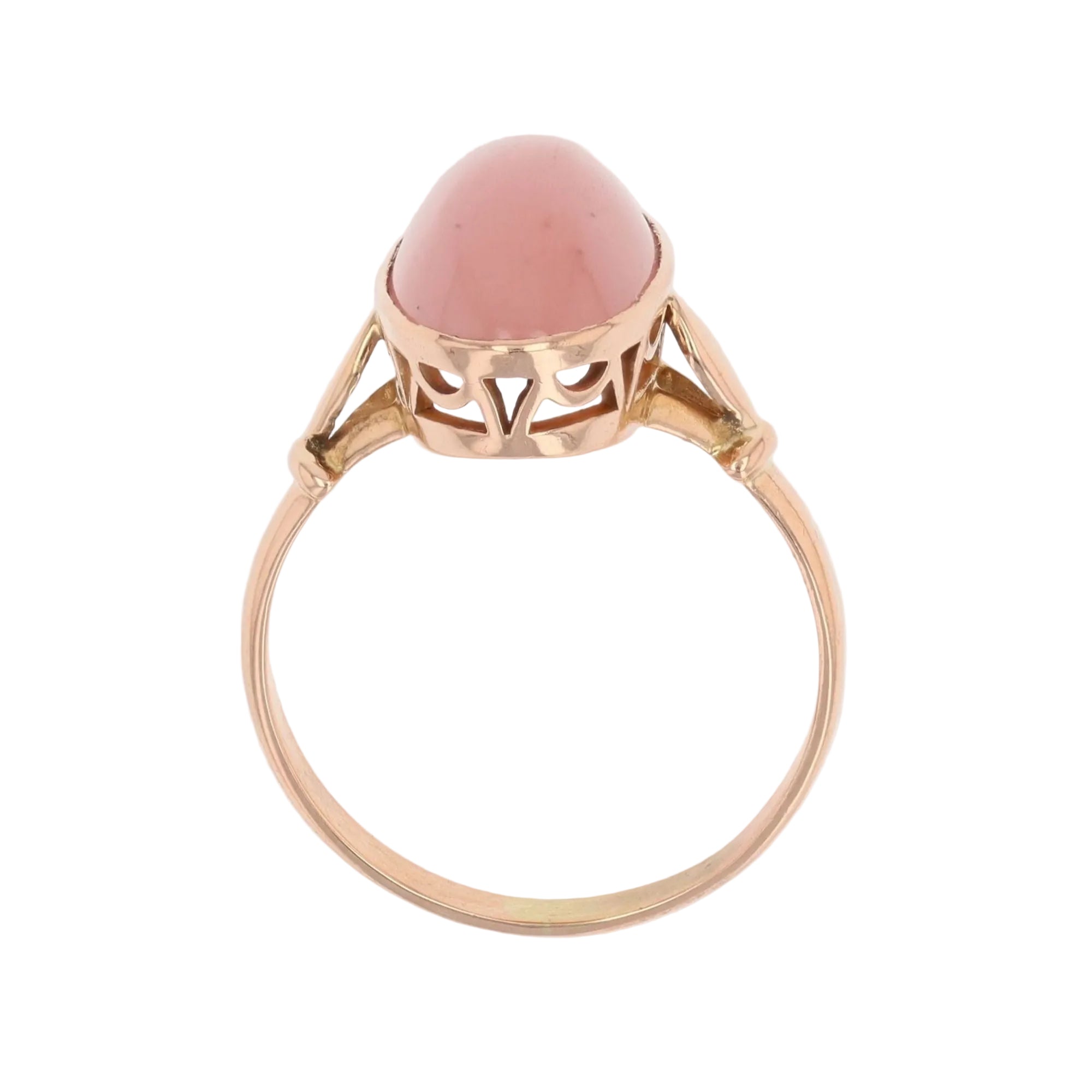 Ring old rose quartz rose gold