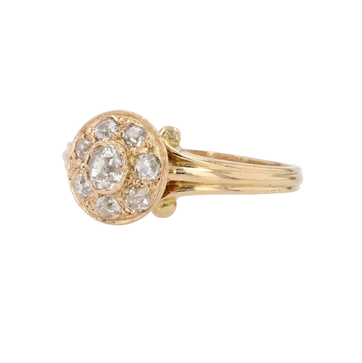 Bague ancienne ronde diamants - Castafiore