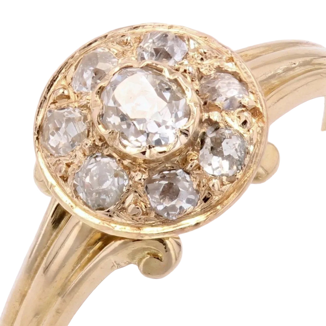 Bague ancienne ronde diamants - Castafiore