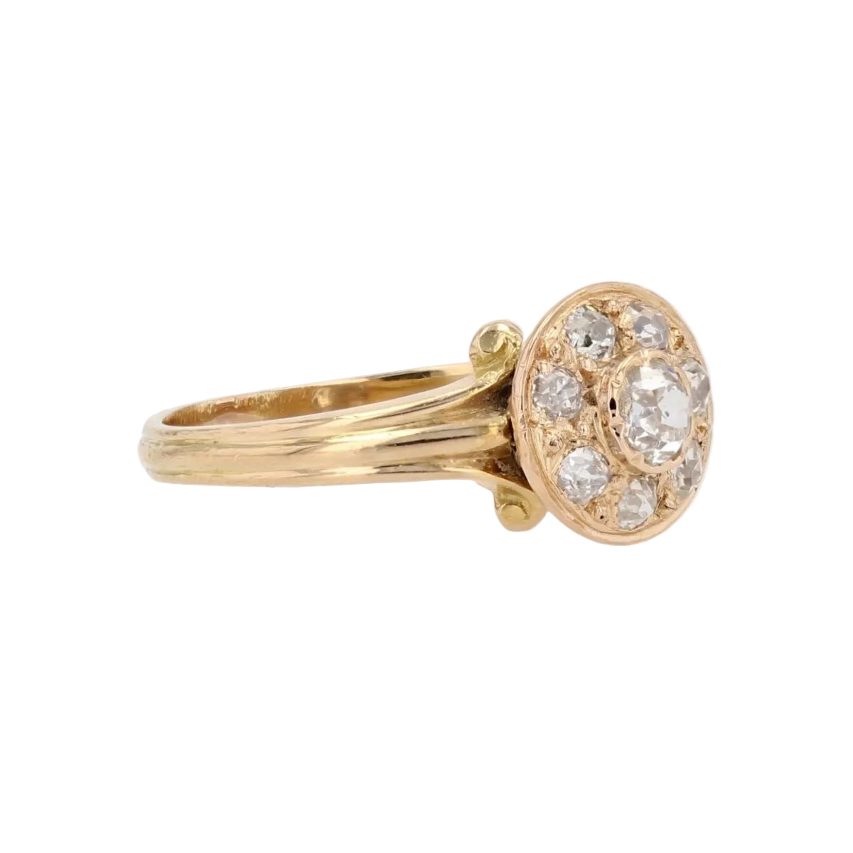 Bague ancienne ronde diamants - Castafiore