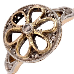 Bague ancienne rosace diamants taillés en rose - Castafiore