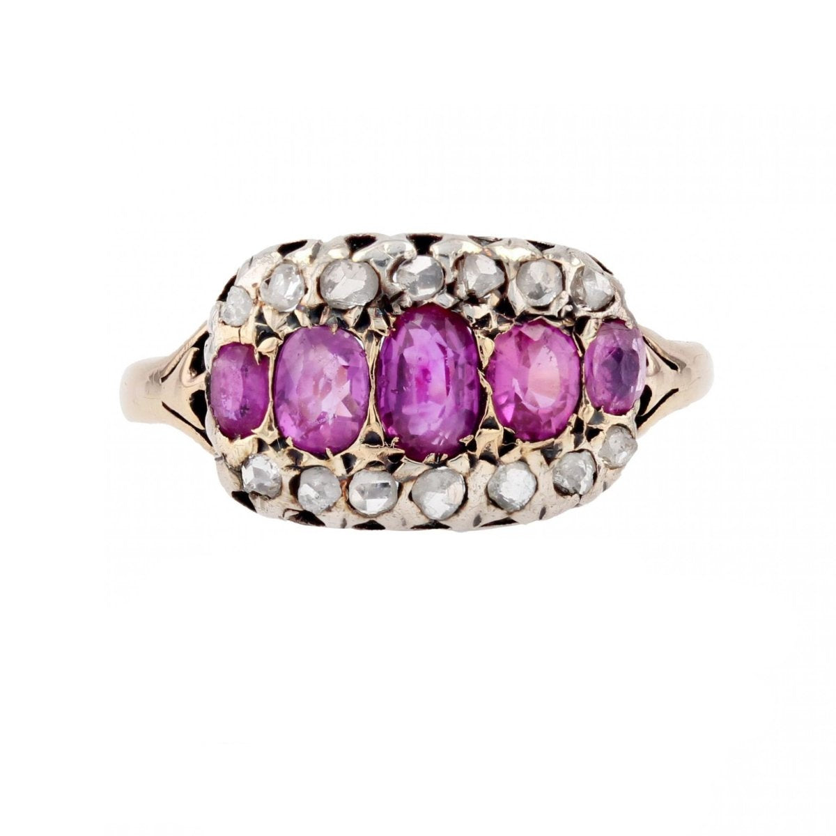 Bague ancienne rubis diamants - Castafiore