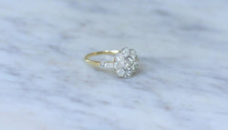 Bague Ancienne Russie Marguerite Diamants - Castafiore