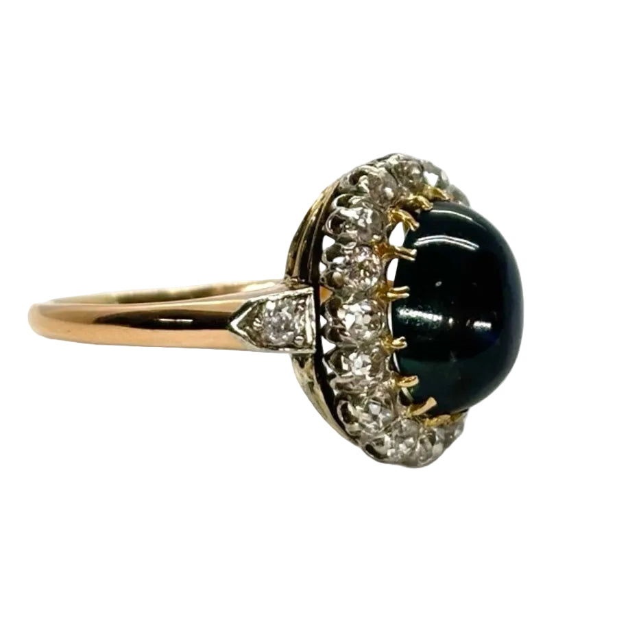 Bague ANCIENNE Saphir cabochon en or rose - Castafiore