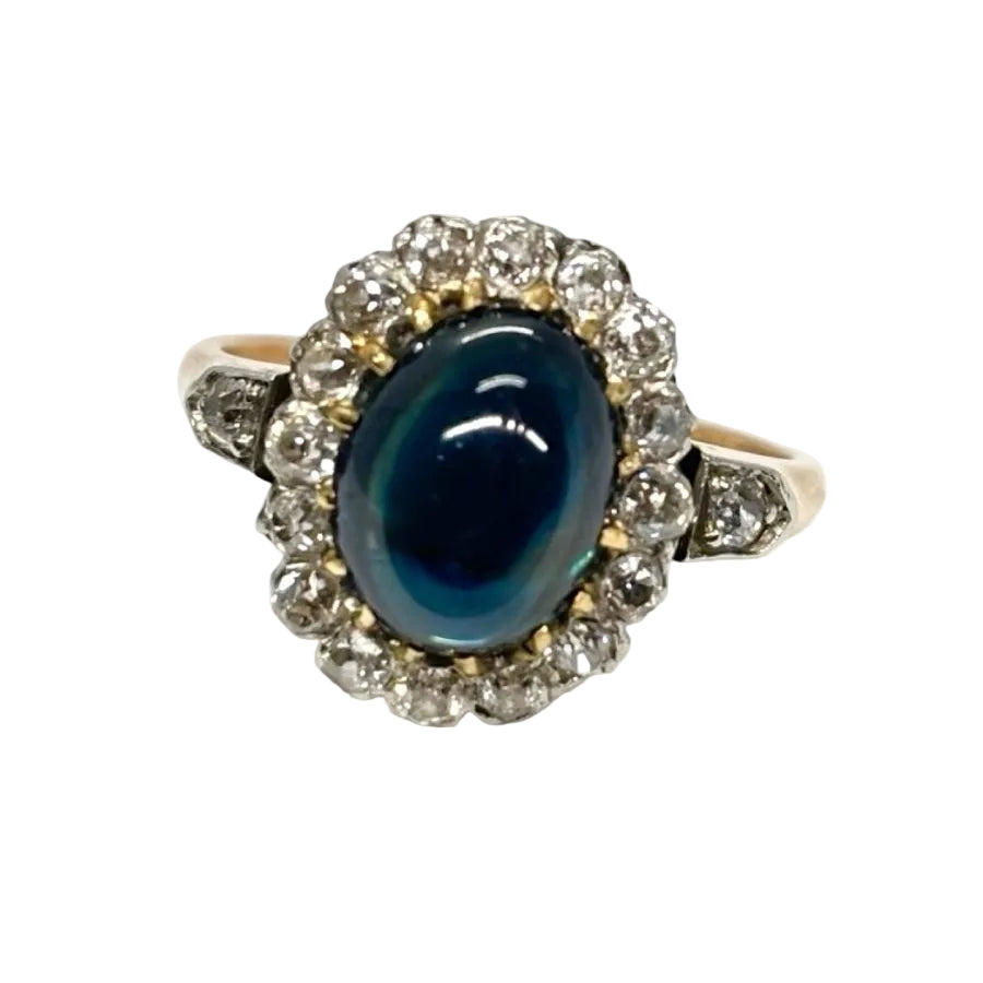 Bague ANCIENNE Saphir cabochon en or rose - Castafiore
