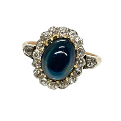 Bague ANCIENNE Saphir cabochon en or rose - Castafiore