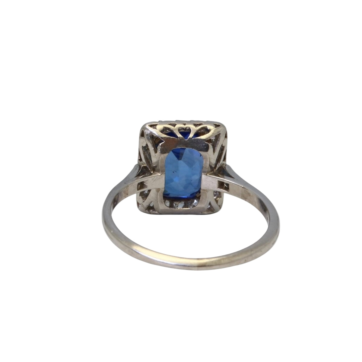 Bague ANCIENNE Saphir naturel en or et platine - Castafiore