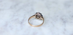 Bague ancienne saphirs et diamants sur or rose - Castafiore
