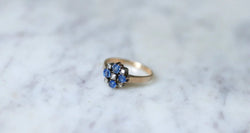 Bague ancienne saphirs et diamants sur or rose - Castafiore