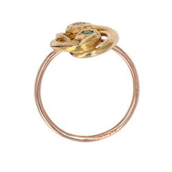 Bague ancienne serpents émeraude et diamant - Castafiore
