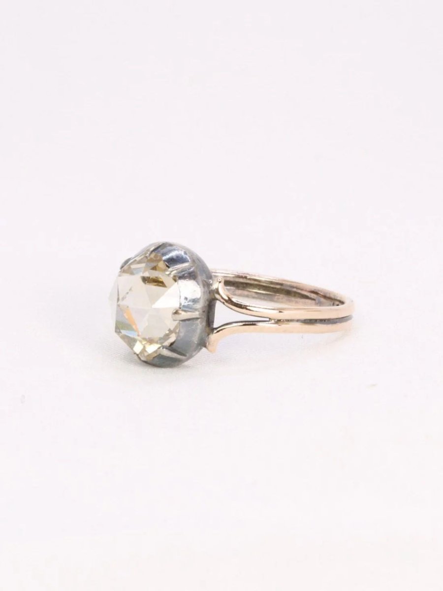 Bague ancienne solitaire diamant taille rose 1,6 ct - Castafiore