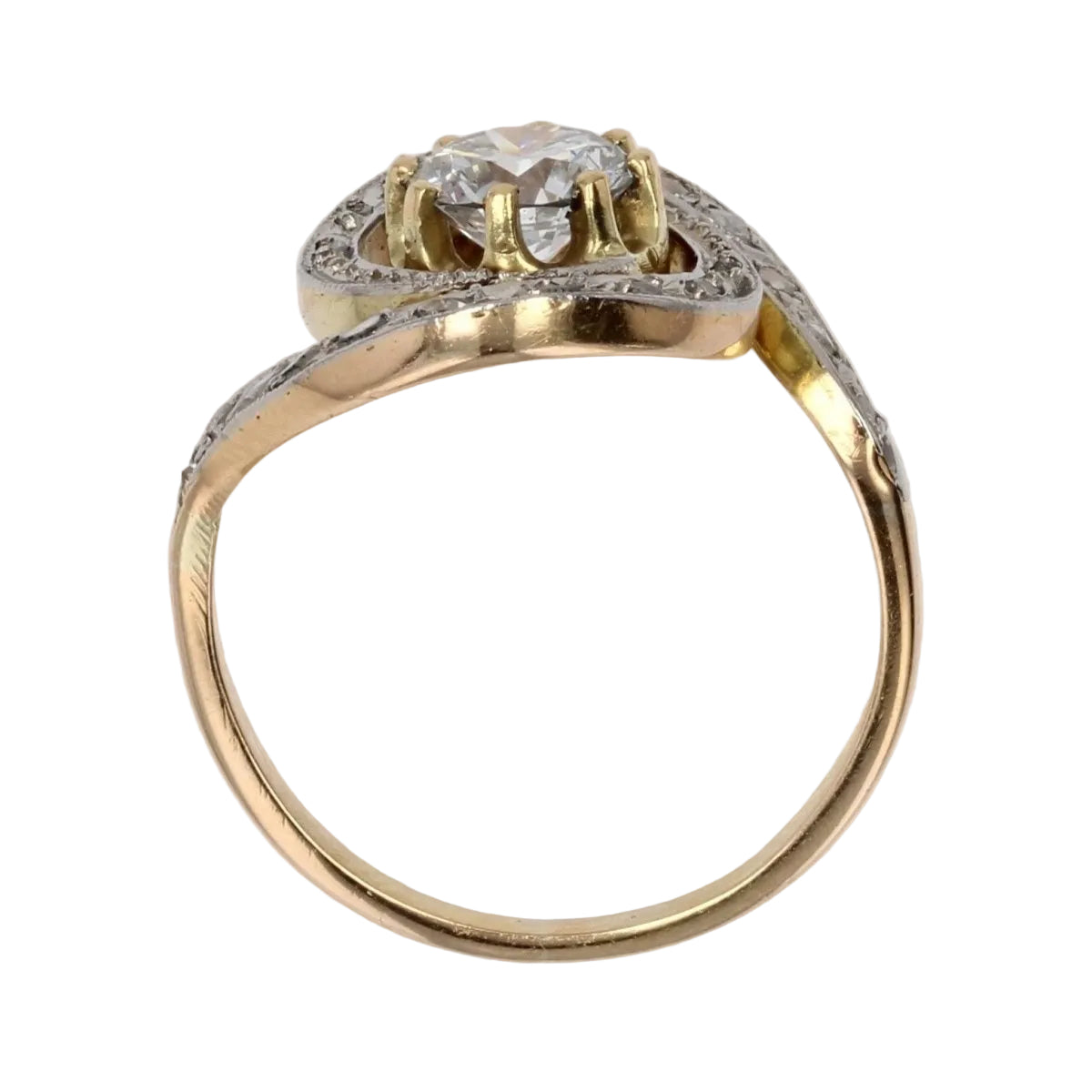 Bague ancienne tourbillon de diamants - Castafiore