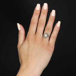 Bague ancienne tourbillon de diamants - Castafiore