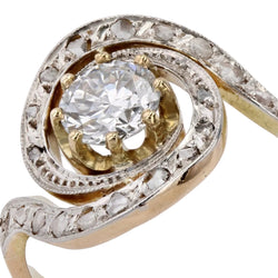 Bague ancienne tourbillon de diamants - Castafiore
