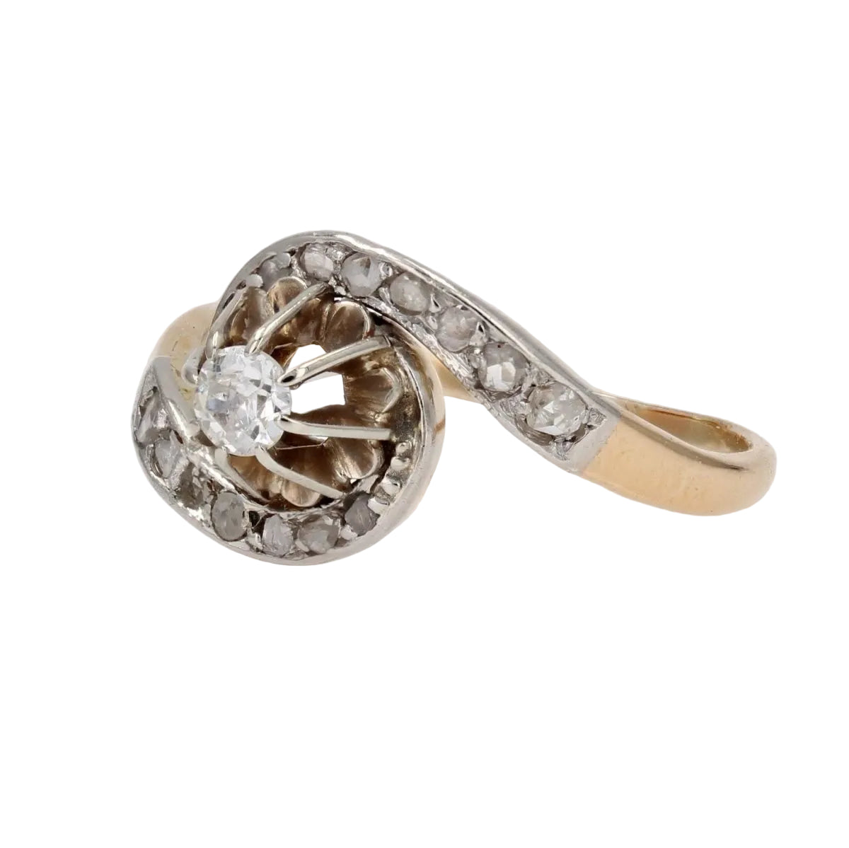 Bague ancienne tourbillon diamants - Castafiore