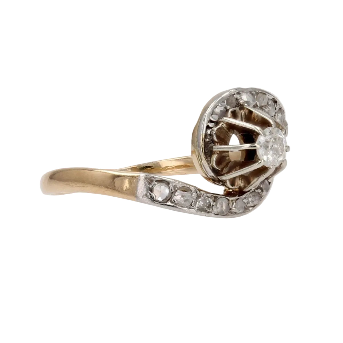 Bague ancienne tourbillon diamants - Castafiore