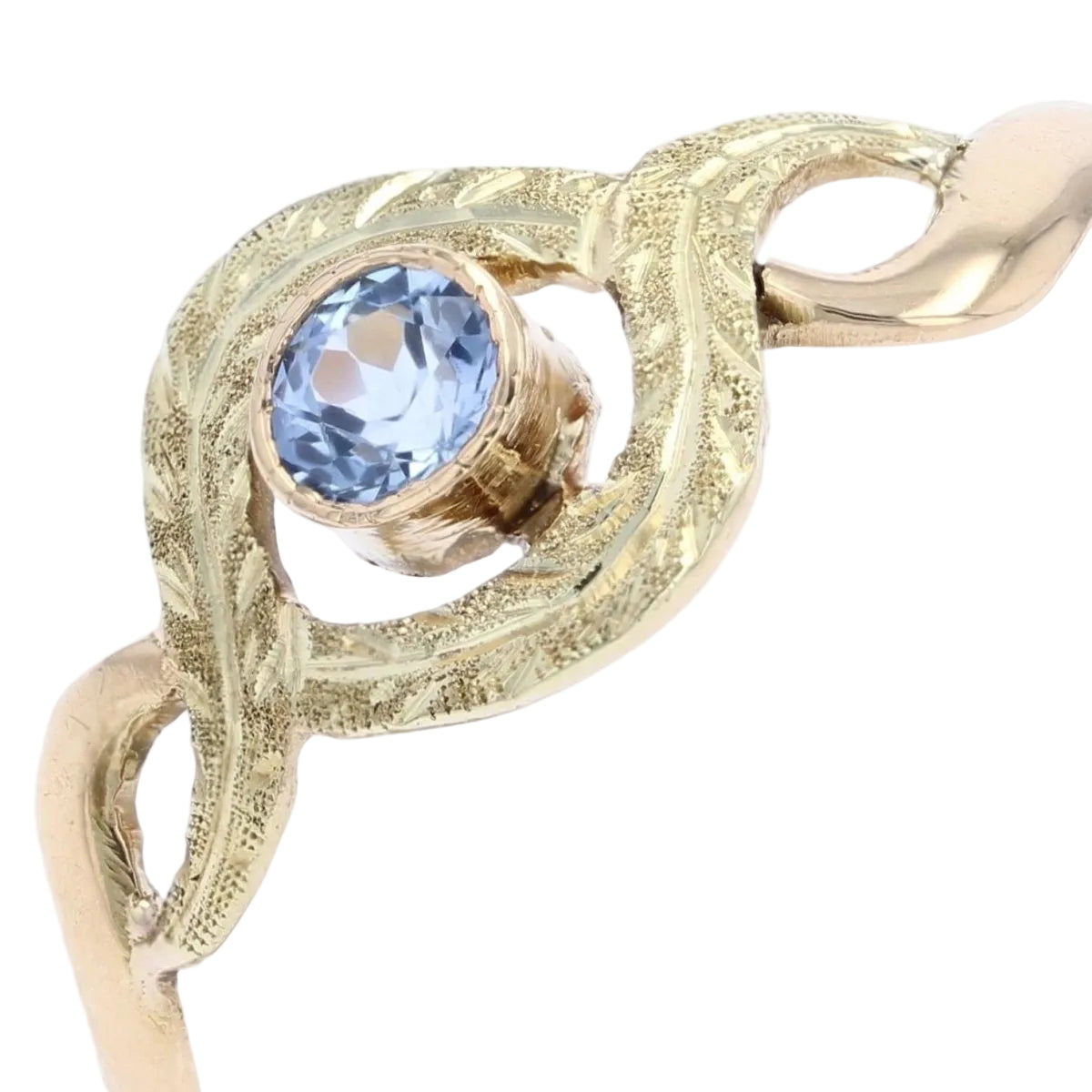 Bague ANCIENNE Tourbillon en or jaune et saphir - Castafiore